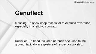 Genuflect Meaning
