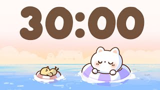 30 Minute Timer for classroom 🐱 Chill & Study with Me