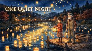 Floating Lanterns at Midnight In a river✨ | Heartwarming and soothing Ghibli Style Village Animation