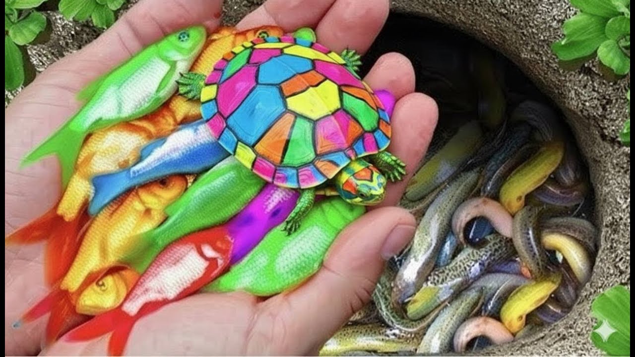 Catch Colorful Ornamental Fish surprise eggs, betta fish turtle butterfly fish goby fish