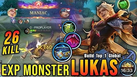 mobiele legendes LUKAS Bouw Top 1 Wereldwijde EXP MONSTER 26KILL