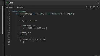 Leetcode:2139|| Divide a String Into Groups of Size k
