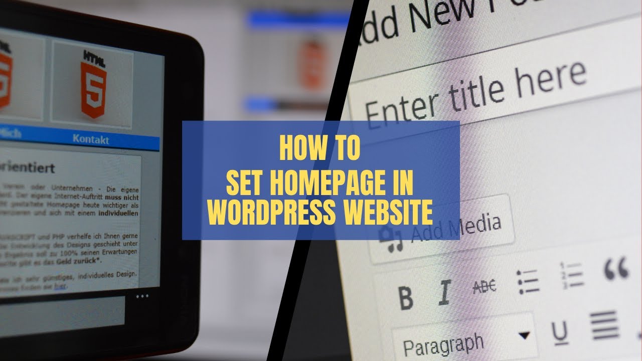 How To Set Homepage in WordPress Website YouTube