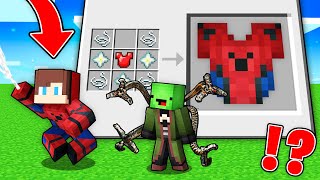 JJ and Mikey Crafting the SPIDERMAN ARMOR - Minecraft Maizen
