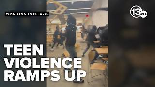 'Teen takeovers' hit several cities including DC, where massive brawl broke out inside Chipotle