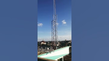 Installing a rooftop radio tower with no sophisticated equipment, full video on demand.