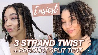 EASY 3 Strand Twist Out Tutorial + Gold Series Product Split Test