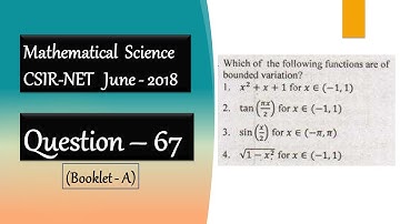 CSIR NET Mathematics Solution June 2018 | Question 67 | Real Analysis | Function Bounded Variation