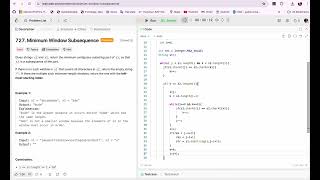 Minimum Window Subsequence | LeetCode Premium Google