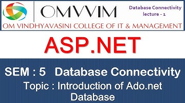 BCA sem-5 | ASP.NET | Database | ado.net intro |Omvvim College Morbi