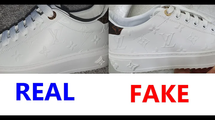 Real vs Fake Louis Vuitton white sneakers. How to spot fake Louis Vuitton Timeout shoes - DayDayNews