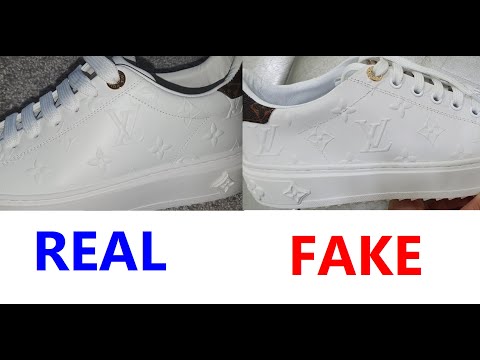 Real vs fake: legit check Louis Vuitton trainer orange, by Selling Check