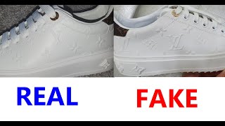 Real vs Fake Louis Vuitton white sneakers. How to spot fake Louis