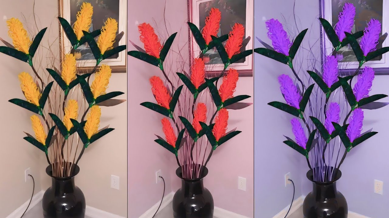 Как сделать комнатный угловой цветок из полиэтиленового пакета