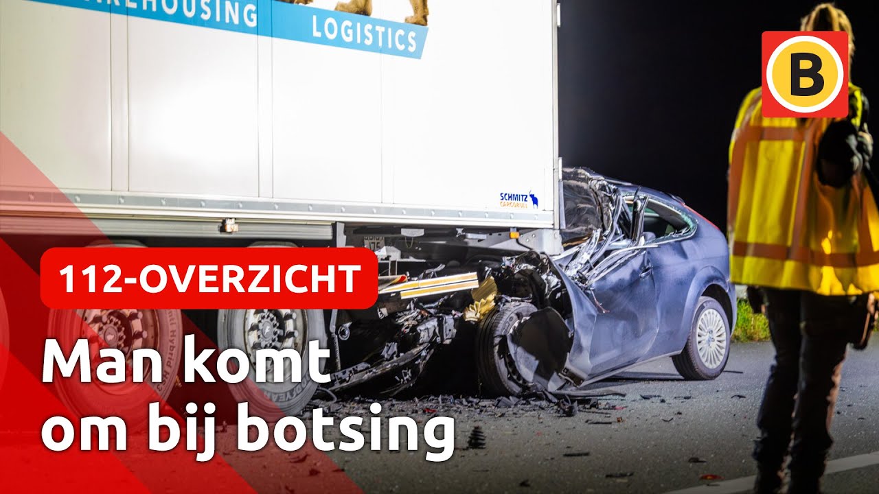 Man rijdt met hoge snelheid op geparkeerde vrachtwagen | 112-overzicht