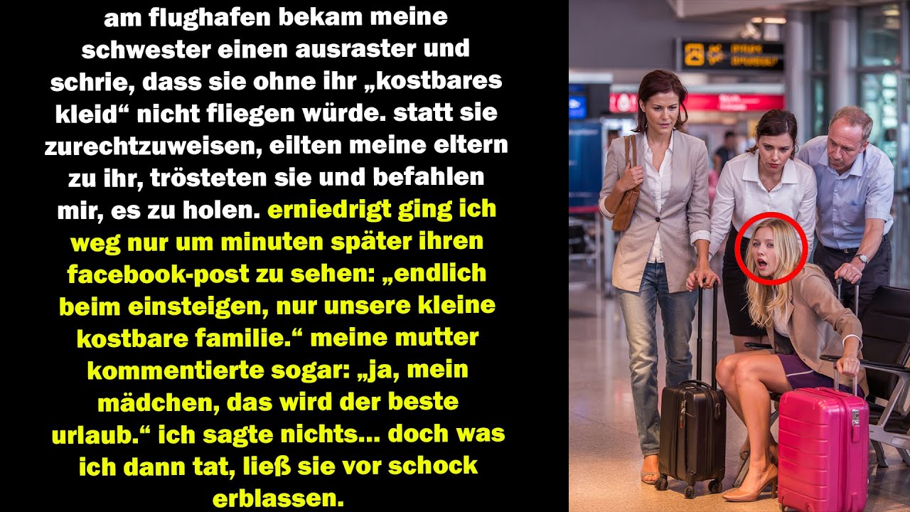 am flughafen tobte meine schwester wegen ihres kleids  später enthüllte ich etwas, das alle schockte