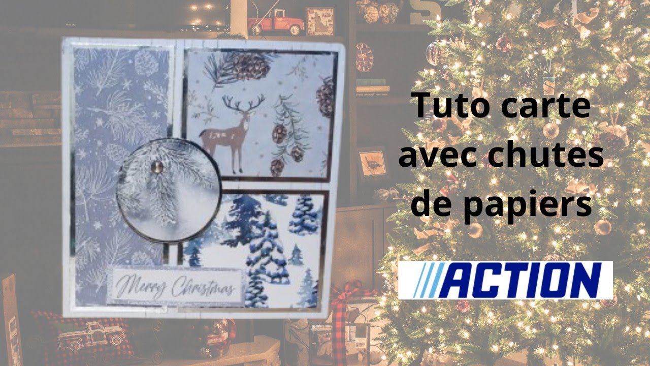 Tuto carte avec les restants de chutes du calendrier de l'avent #noel #action #scrap