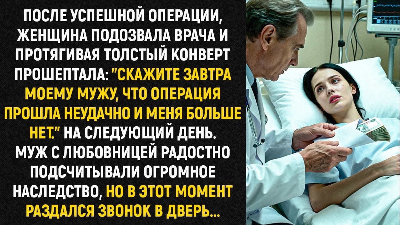 После успешной операции , женщина подозвала врача и протягивая толстый конверт прошептала