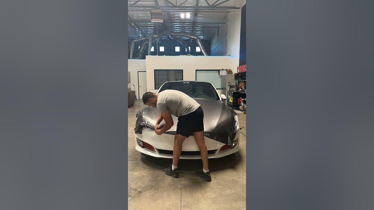 Tesla Model S Wrapped in Avery Satin Dark Grey 🔥 