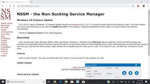 Create windows service using NSSM