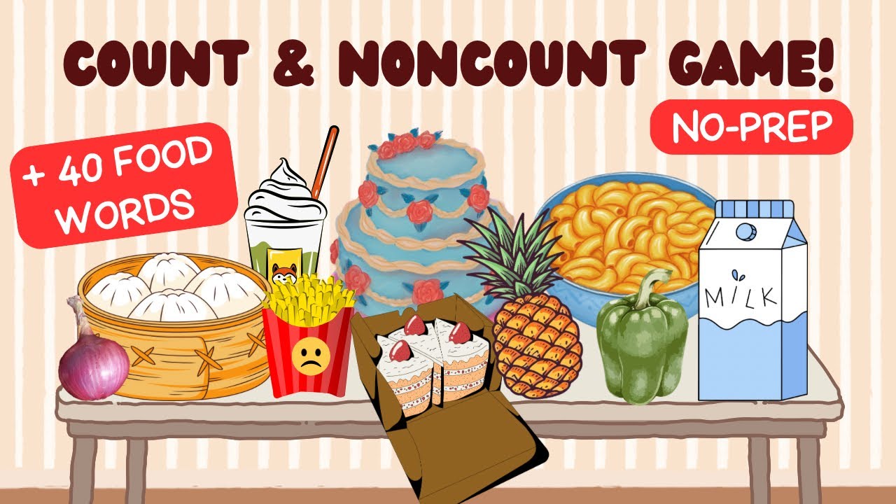 Countable Uncountable Nouns Online Game Countable & Uncountable: Food Vocabulary GAME + LESSON! Ready to use