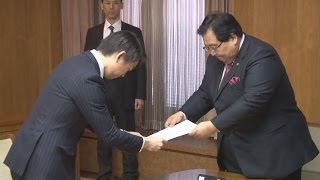 橋下市長が辞職願提出 議会不同意、３月出直し選