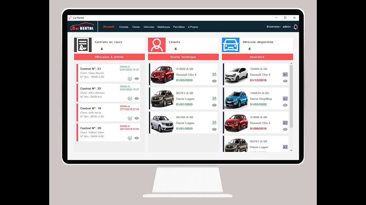Logiciel gestion de location de voiture | برنامج إدارة كراء السيارات