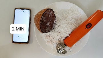 Coconut Scraper Review | Test time to grate a coconut half | Coconut Grater Scraping Grating | ws