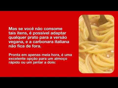 Sem carne! Macarrão carbonara vegano