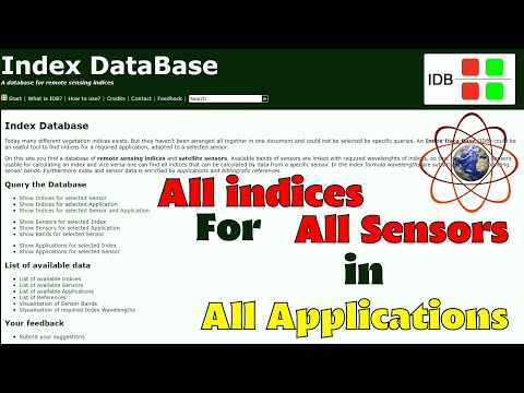 Index Database (IDB)- Access to All Indices For All Sensors