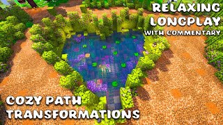 Relaxing Minecraft Longplay Cozy Path Transformation (with Commentary)