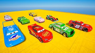 Challenge Pixar Cars Mega Ramp McQueen and Friends The King Jackson Storm Chick Hicks Dale Earnhardt