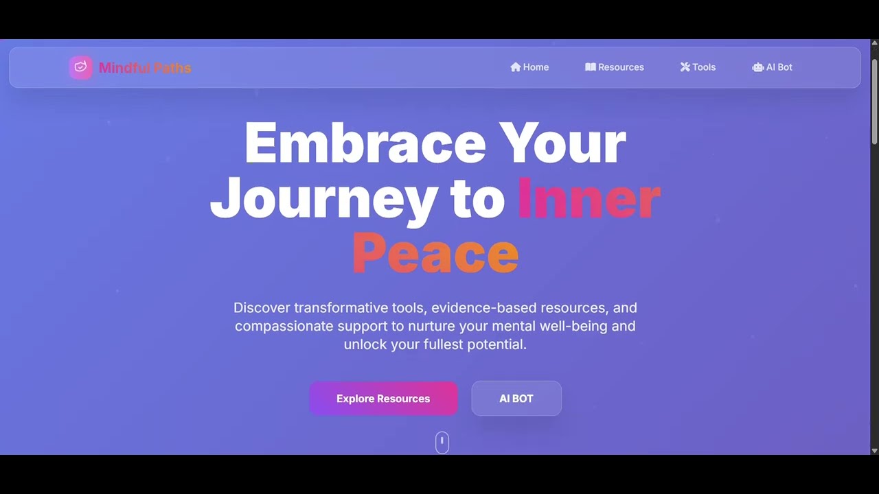 Mindful Paths | AI-Powered Mental Health Support (HTML, CSS, JS, PHP, MySQL)