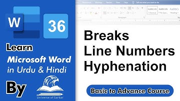 Breaks, Line Numbers & Hyphenation in Microsoft Word | Ms Word in Urdu & Hindi Basic Course