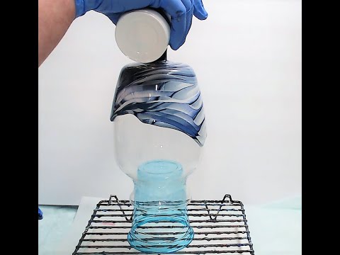 (576) AMAZING VASE !  Acrylic Fluid Art Pour Over Glass Vase Part 1