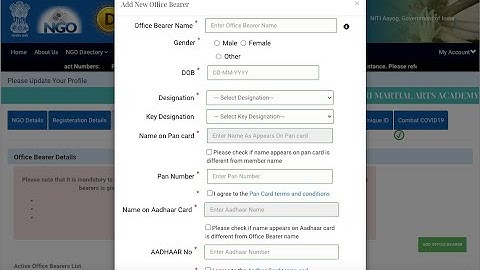 Unable to Add Office Bearer on Niti Aayog NGO Darpan Portal || Error Resolved Contact Us