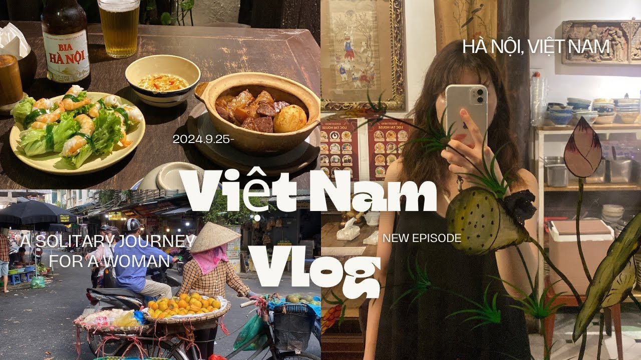 2泊4日ベトナム旅行vlog🛩️🇻🇳🧡 DAY1/初めての海外女一人旅👜/ハノイのお宿🪑🌿/ミシュランディナー🍽️/夜カフェ☕️🧂/ぼったくり警報😝🚨