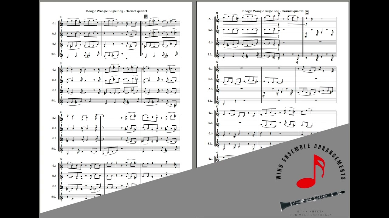 Boogie Woogie Bugle Boy - [Clarinet Quartet] - Sheet Music