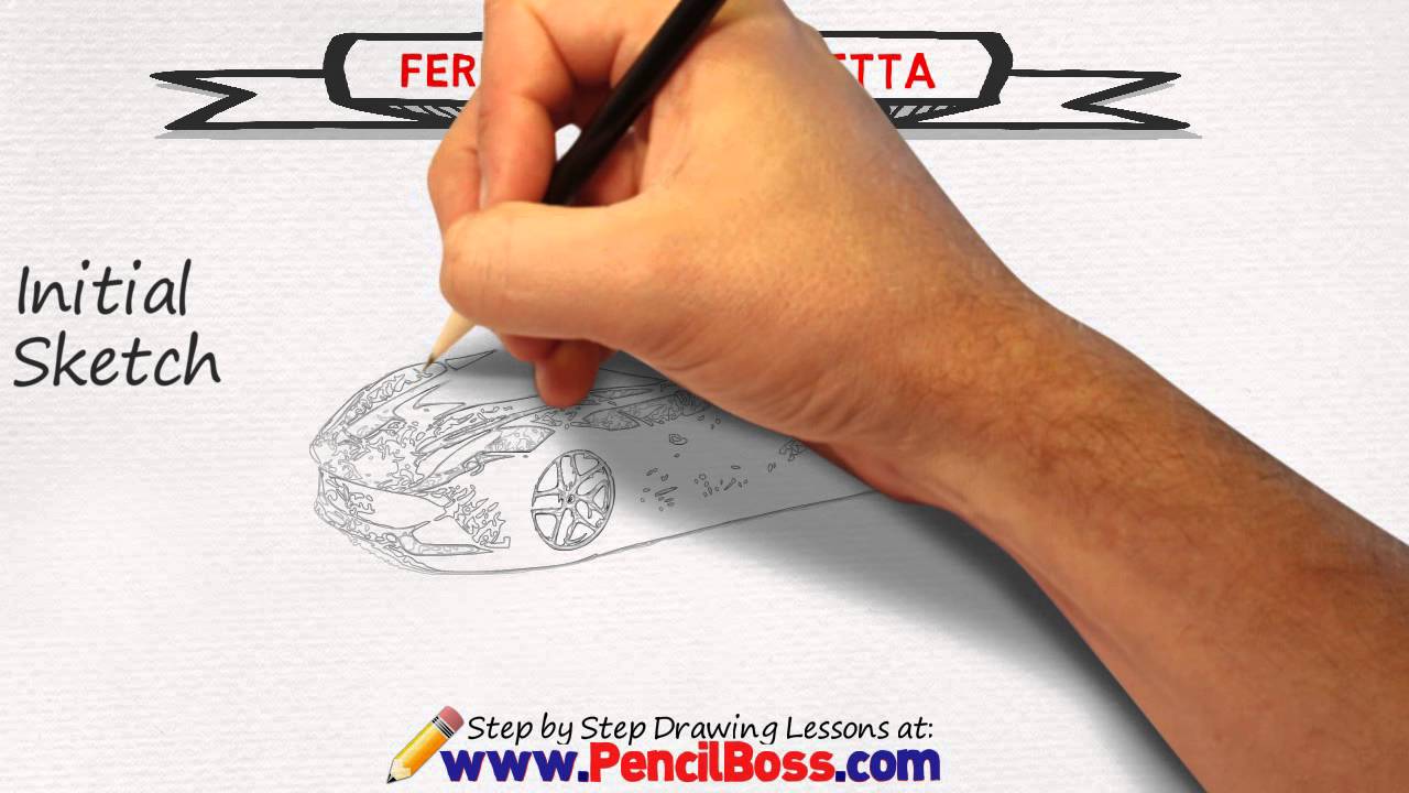 How To Draw A Ferrari F12 Berlinetta Speed Drawing