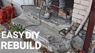 How To Rebuild A Concrete Steps In One Day,DIY Its in A Very Bad Condition