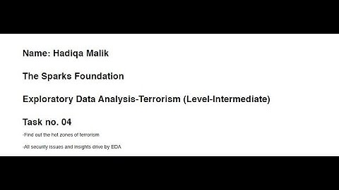 Exploratory Data Analysis - Terrorism : The Sparks Foundation || GRIPJUNE22