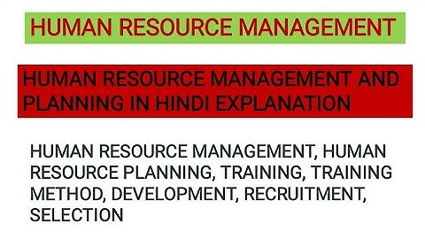 HRM (HUMAN RESOURCE MANAGEMENT AND PLANNING) NTA UGC NET JRF