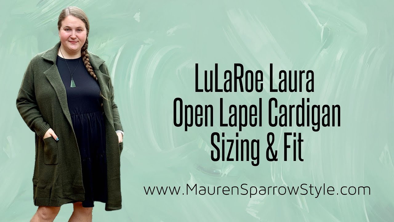 LuLaRoe Laura Sizing Review  Fit & feel of this new open lapel cardigan,  especially for plus-size! 