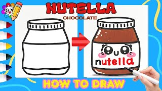 5 Minutes to Draw Super Cute Nutella Chocolate | How to Draw Nutella Dip Cute and Easy