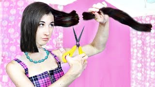cutting my hair off with kitchen scissors