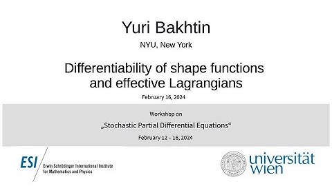 Yuri Bakhtin - Differentiability of shape functions and effective Lagrangians