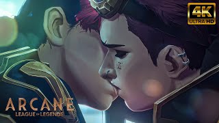 4K Ai Arcane Season 2 Caitlyn And Vi Kiss Scene Upscaled