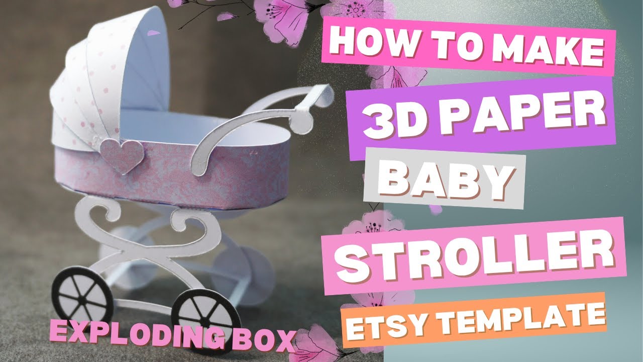 DIY Dollhouse, Paper Baby Stroller for Exploding Box | Baby shower DIY ...
