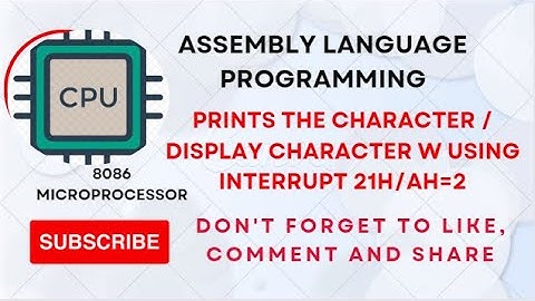 Microprocessor and Assembly Language Programming Part 2