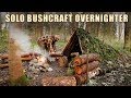 Bushcraft Overnighter  - Solo in a Moss Shelter, Spit Roasted Chicken & Rock baked Bannock